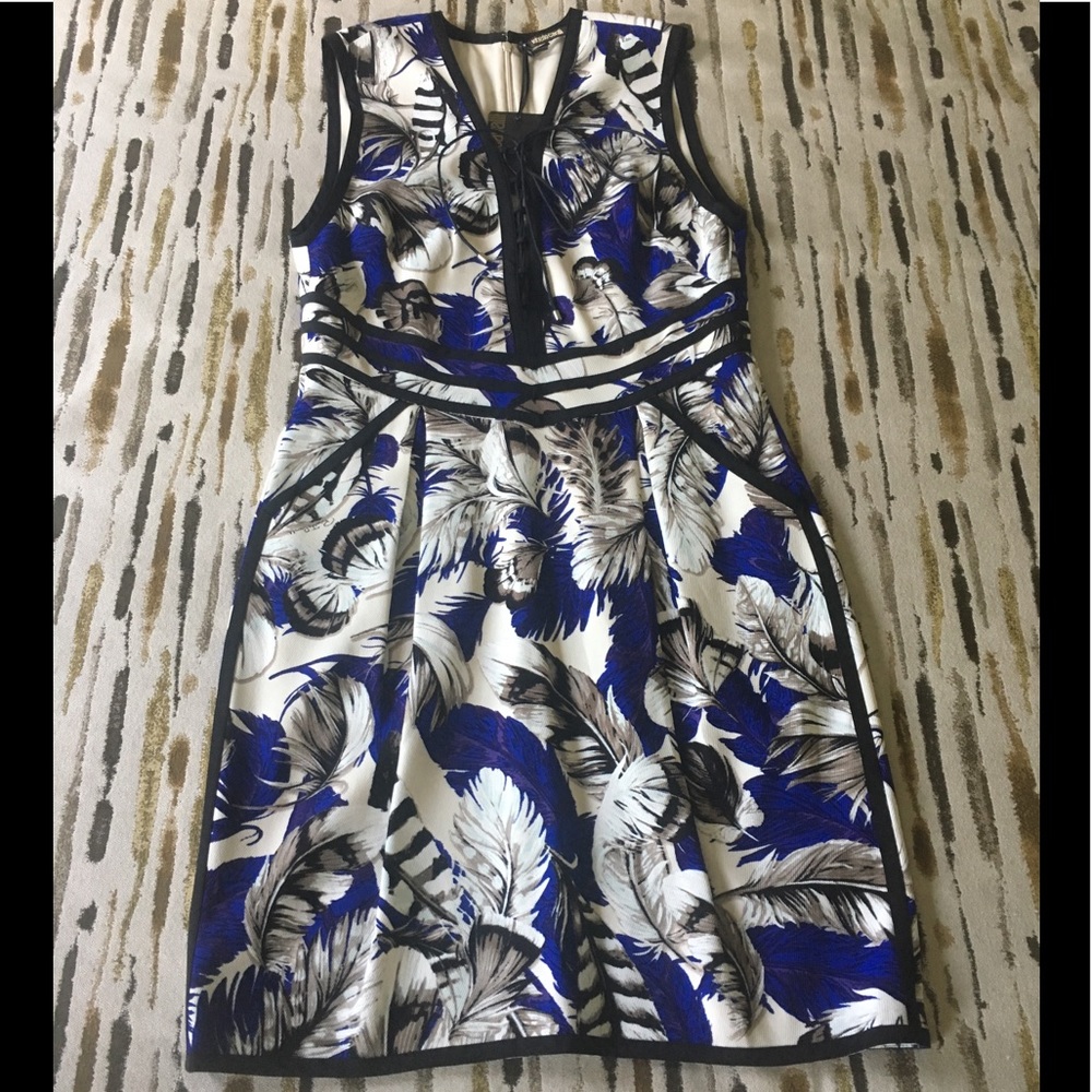 Roberto Cavalli Lace-up printed piqué mini dress
